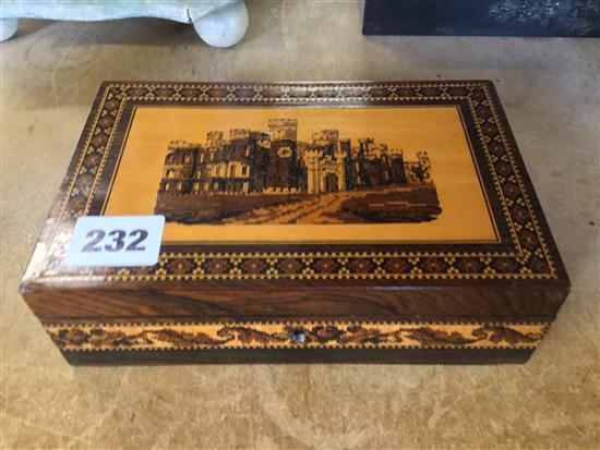 Tunbridge Ware rosewood Eridge Castle mosaic rectangular box